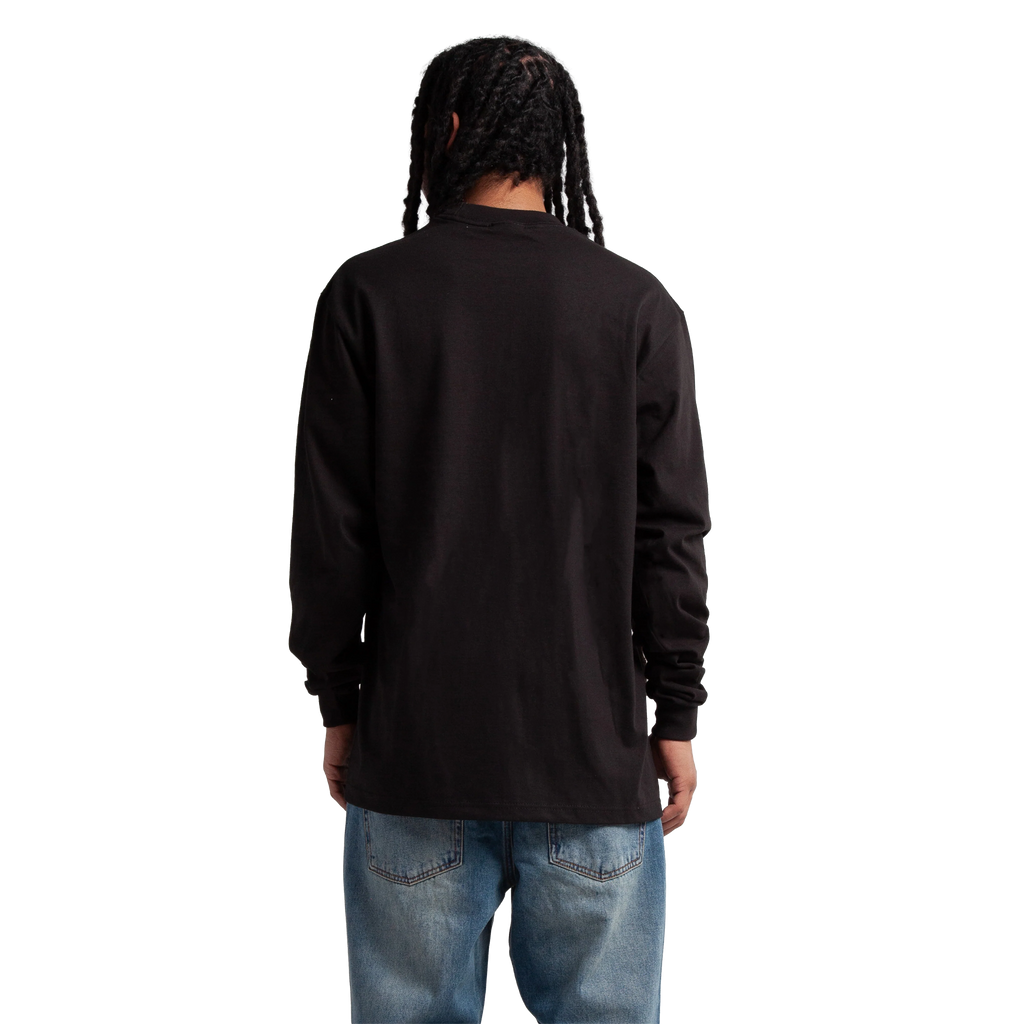 SHAKA WEAR Max Heavyweight Long Sleeve, - 7.5 Oz, Black