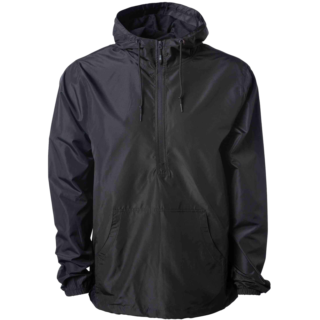 INDEPENDENT EXP54LWP, Lightweight Pullover Windbreaker Anorak Jacket, Black