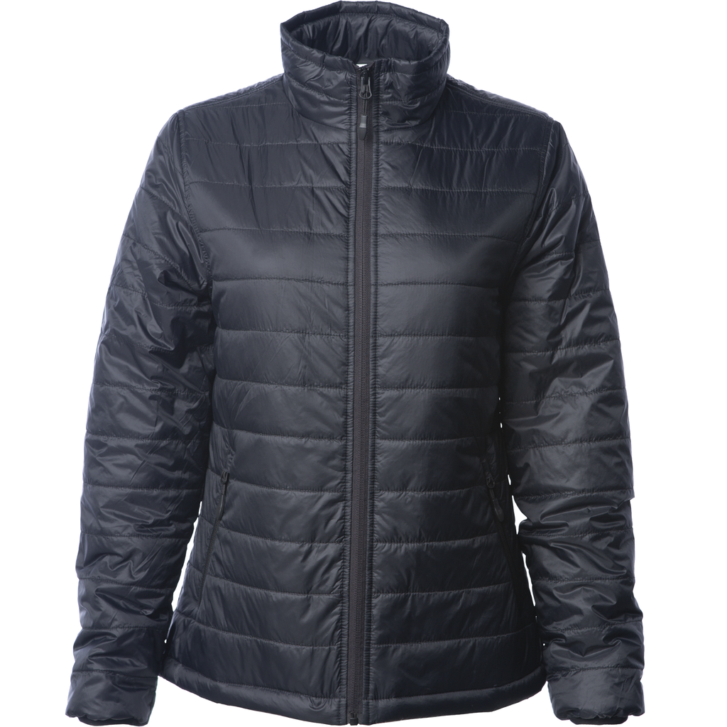 Independent Trading Co. EXP200PFZ, Women's Hyper-loft Puffy Jacket, Black