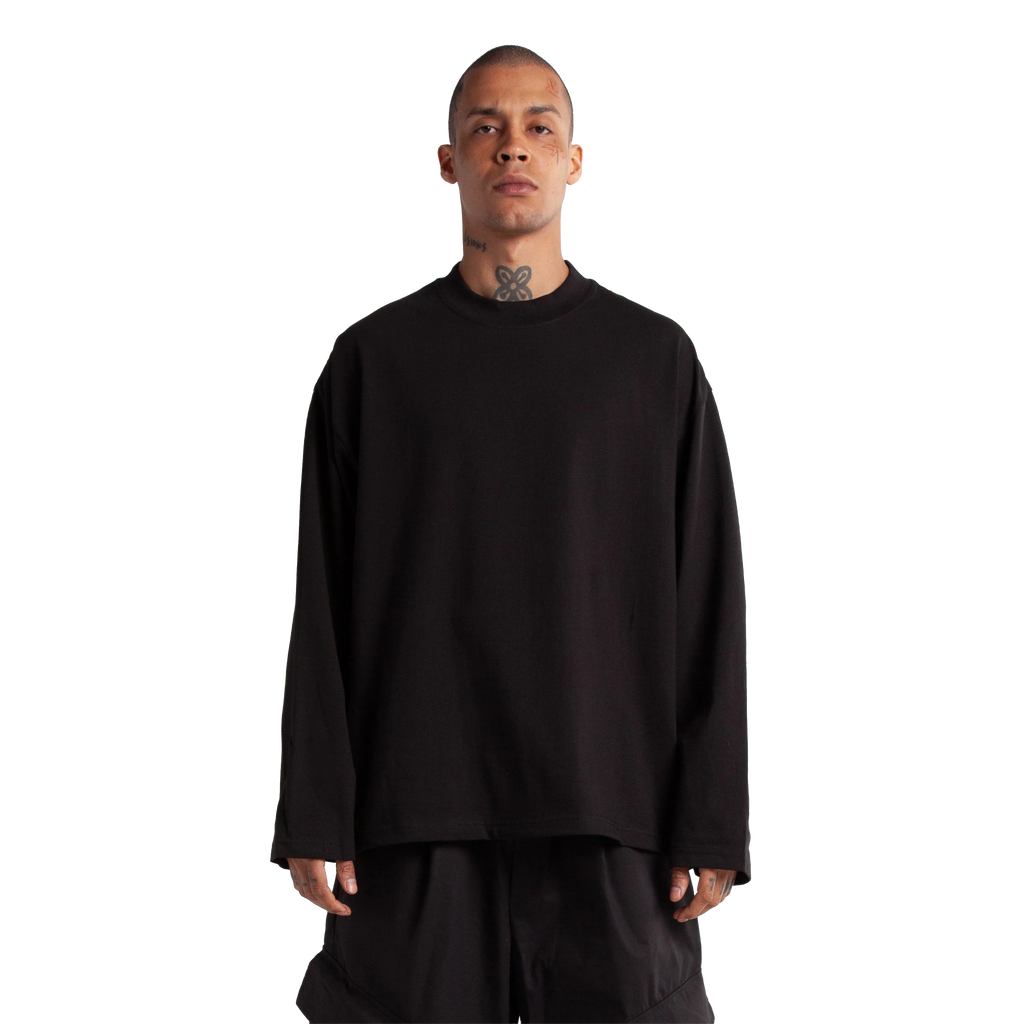 SHAKA WEAR Max Heavyweight Oversized Long Sleeve, - 7.5 Oz, Black