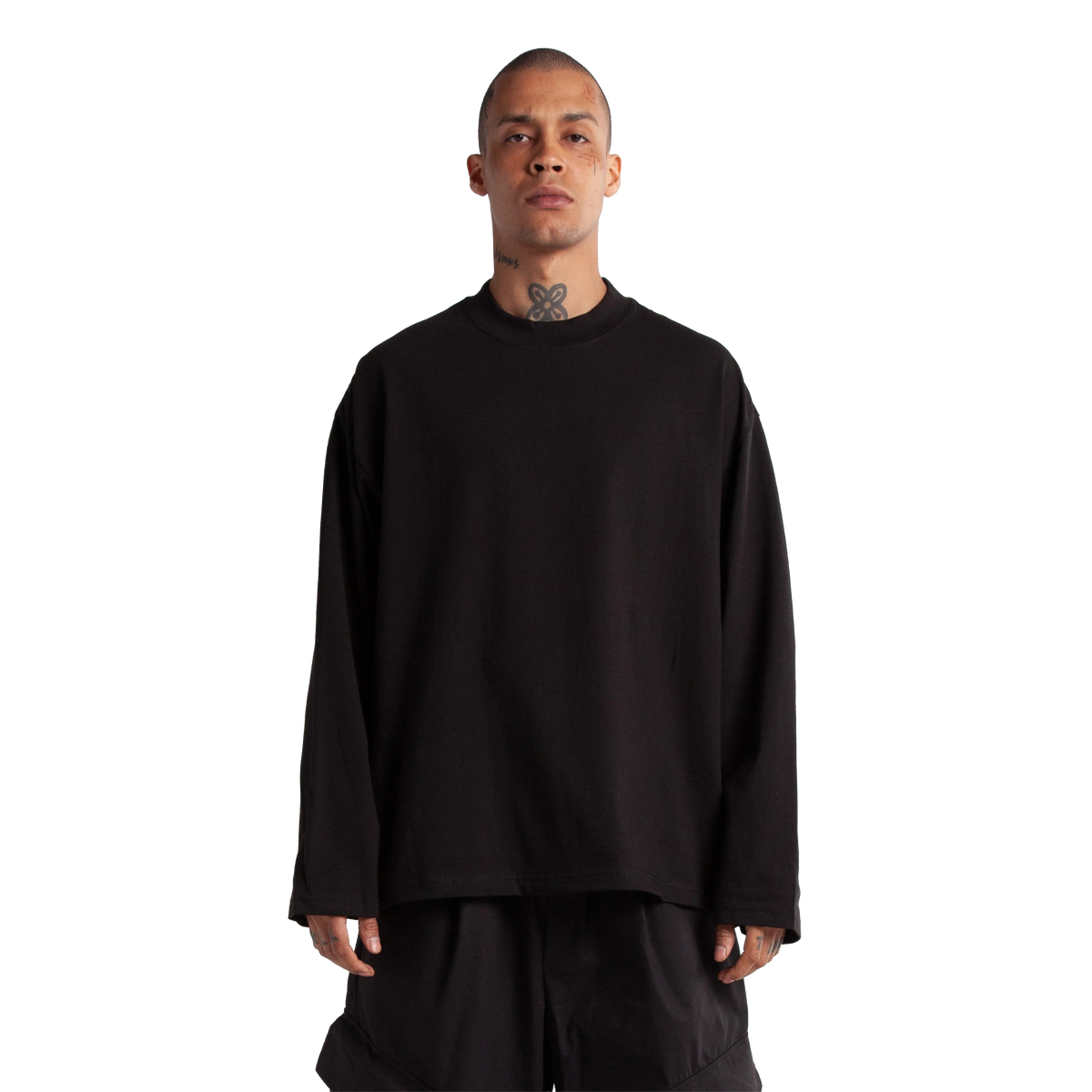 SHAKA WEAR Max Heavyweight Oversized Long Sleeve, - 7.5 Oz, Black
