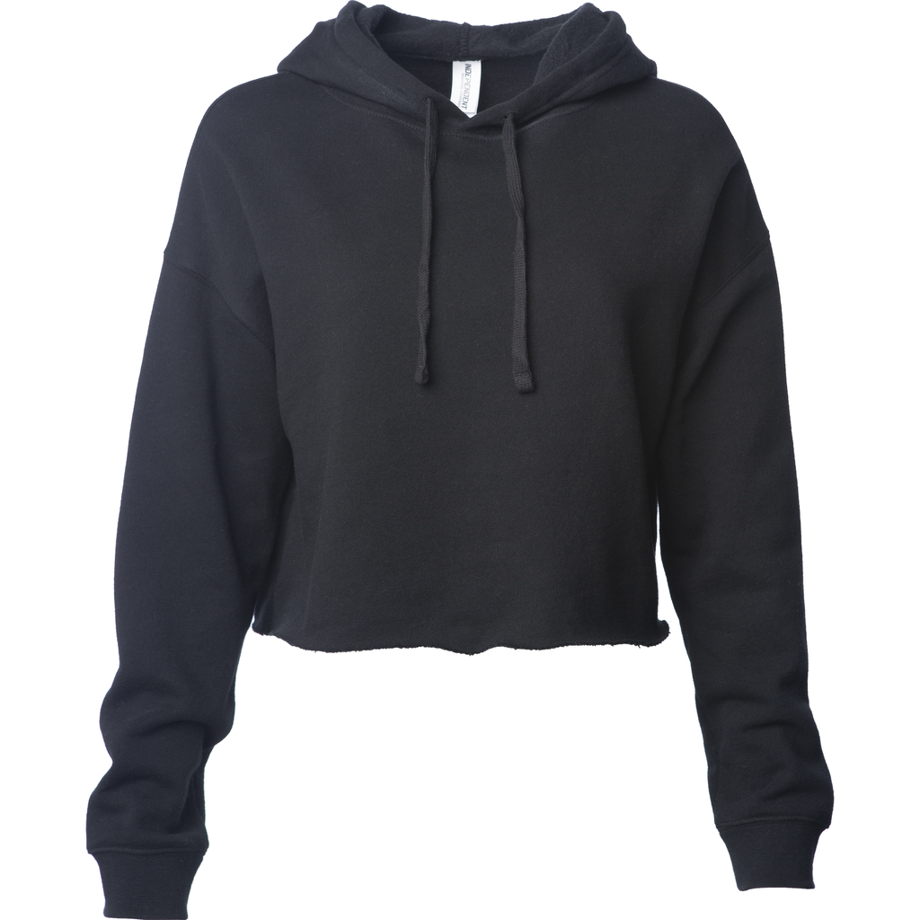 INDEPENDENT AFX64CRP, Women's Lightweight Crop Hooded Pullover, Black