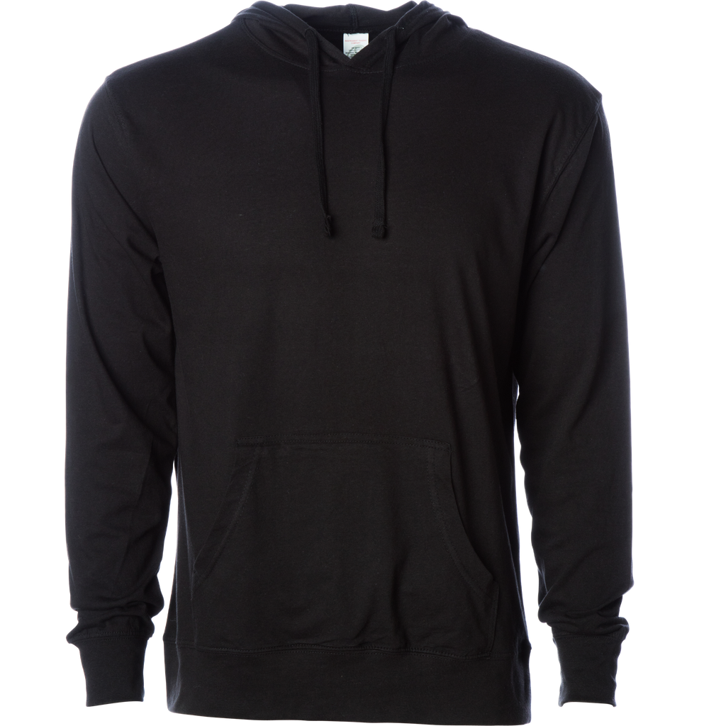 Independent Trading Co. SS150J, Lightweight Jersey Hooded Pullover, Black