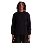 SHAKA WEAR Garment Dye Longsleeve Designer Tee, - 9.0 Oz, Black