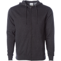 INDEPENDENT AFX4000Z, Lightweight Zip Hooded Sweatshirt, Charcoal Heather