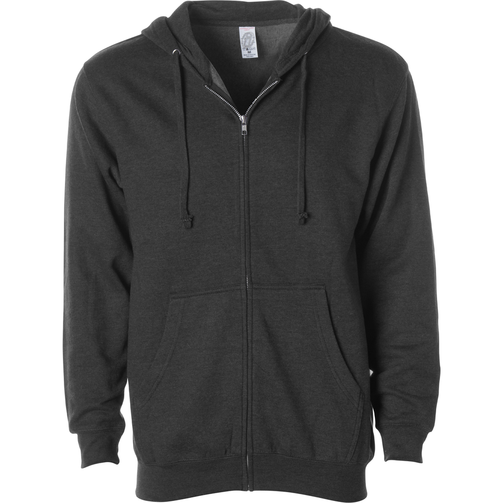 INDEPENDENT SS4500Z-P1, Ss4500z - Midweight Zip Hooded Sweatshirt (colors A-c), Charcoal Heather