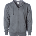 INDEPENDENT SS4500Z-P1, Ss4500z - Midweight Zip Hooded Sweatshirt (colors A-c), Charcoal