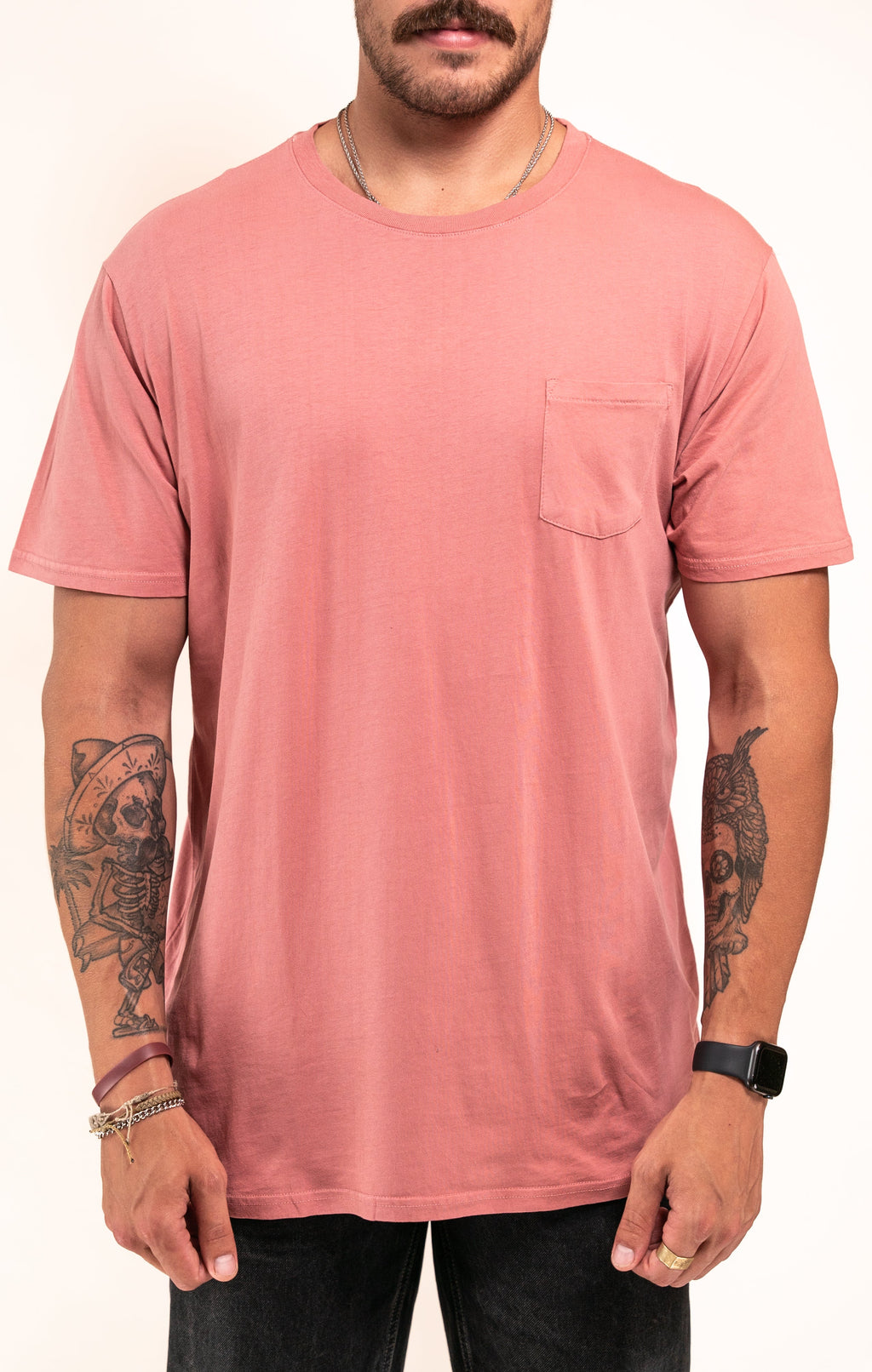SEVEN TIDES STSSC14, Pigment Dyed Pocket Tee, Dusty Rose