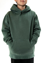 INDEPENDENT IND4001YPD, Youth Heavyweight Pigment Dye Hoodie, Pigment Alpine Green