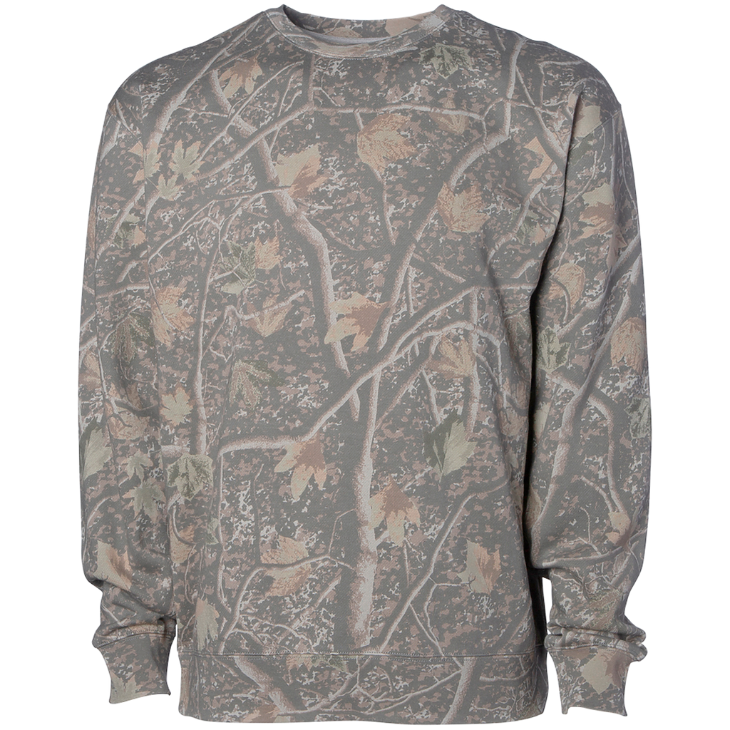 INDEPENDENT IND3000-P3, Ind3000 - Men's Heavyweight Crew Neck (white), Deadwood Tree Camo