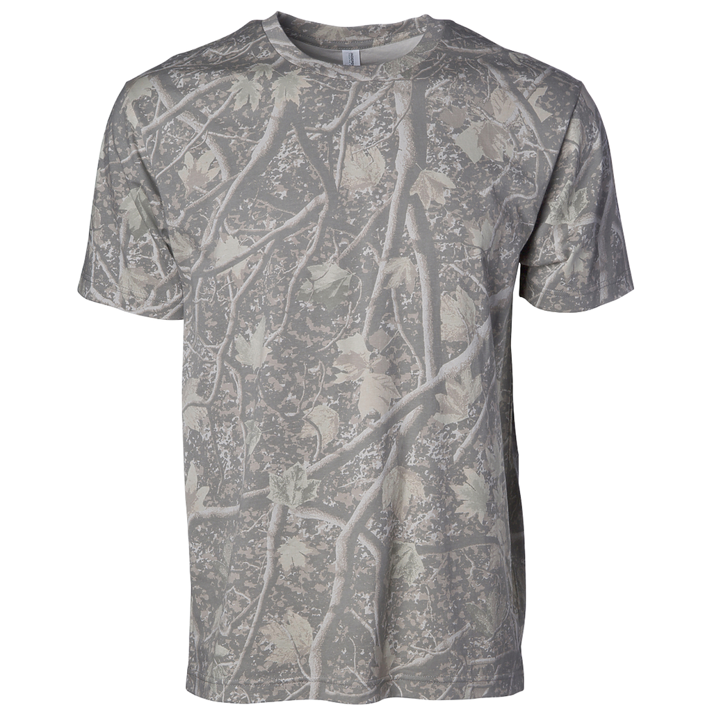 INDEPENDENT PRM180PT-P2, Prm180pt - Premium 180gsm Pigment Dye T-shirt (pigment Slate Blue, White), Deadwood Tree Camo