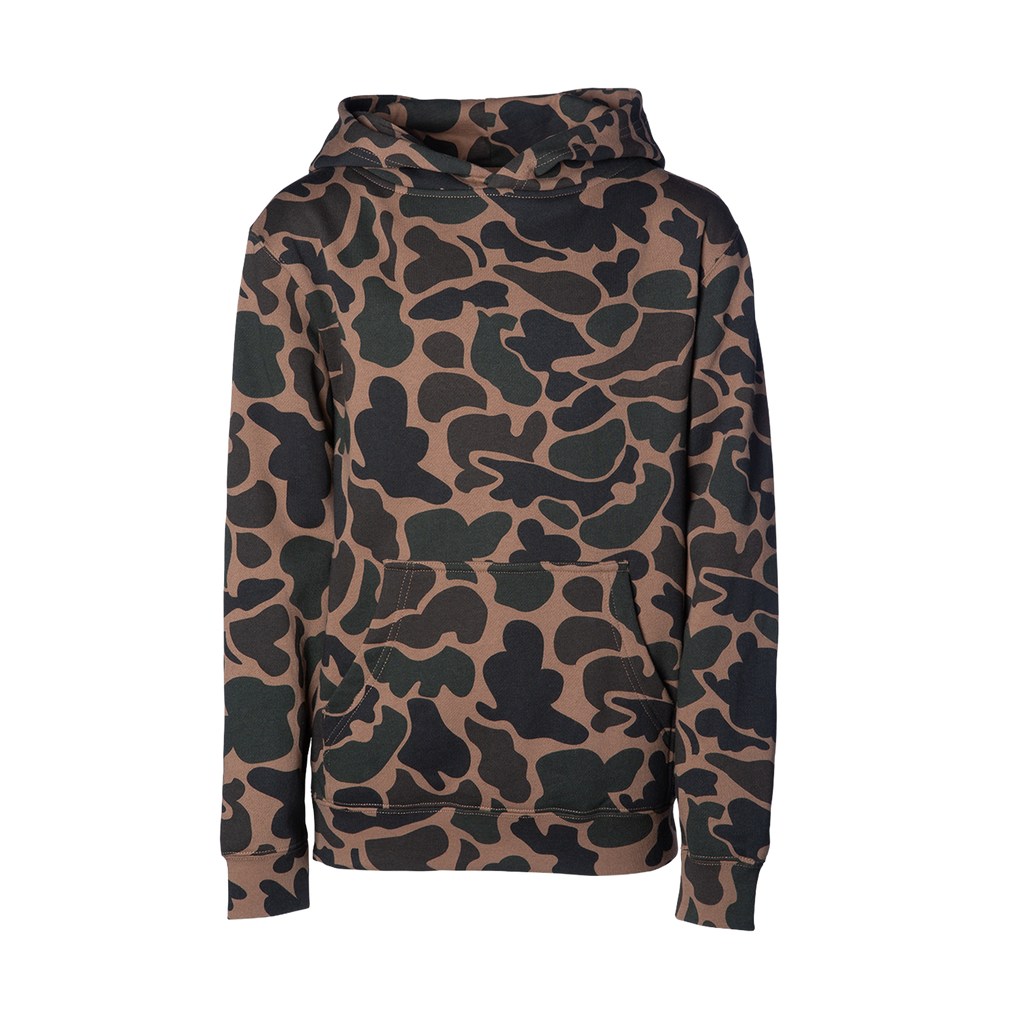 INDEPENDENT SS4001Y-P2, Ss4001y - Youth Midweight Pullover Hooded Sweatshirt (red, Royal Heather, White), Duck Camo