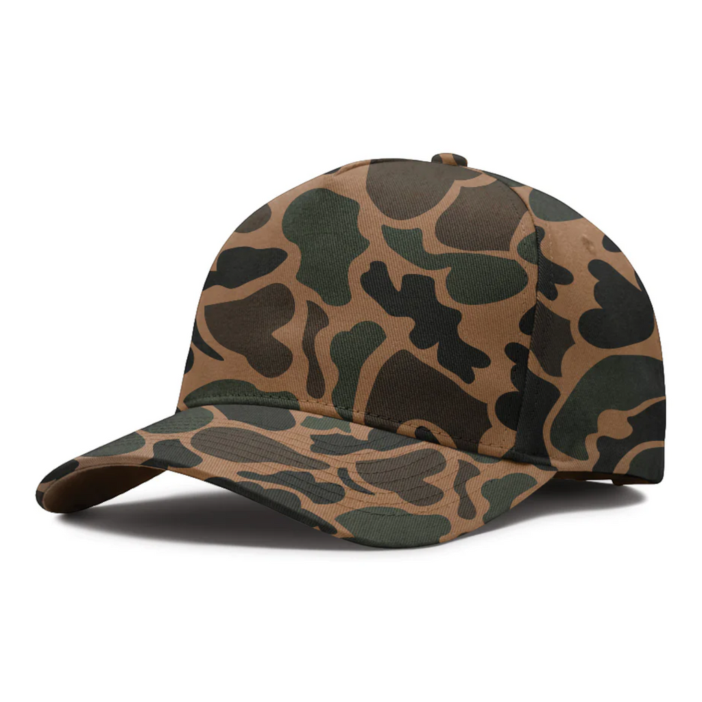 Independent Trading Co. INDHAT5P, Five Panel Classic Twill Snapback Hat, White Deadwood Tree Camo