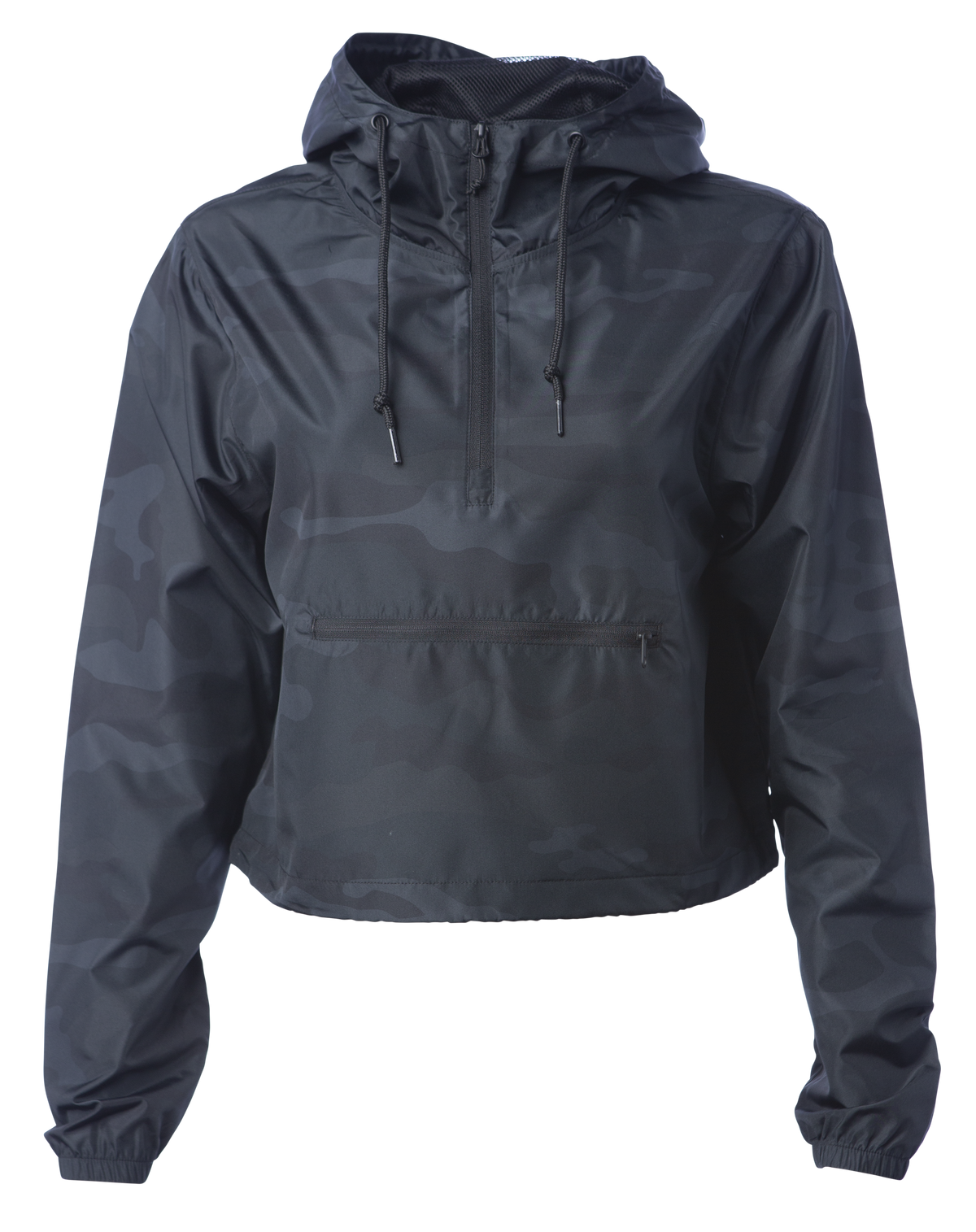 INDEPENDENT EXP64CRP, Women's Lightweight Crop Windbreaker, Black Camo