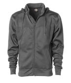 INDEPENDENT EXP80PTZ, Poly-tech Zip Hooded Sweatshirt, Charcoal Solid