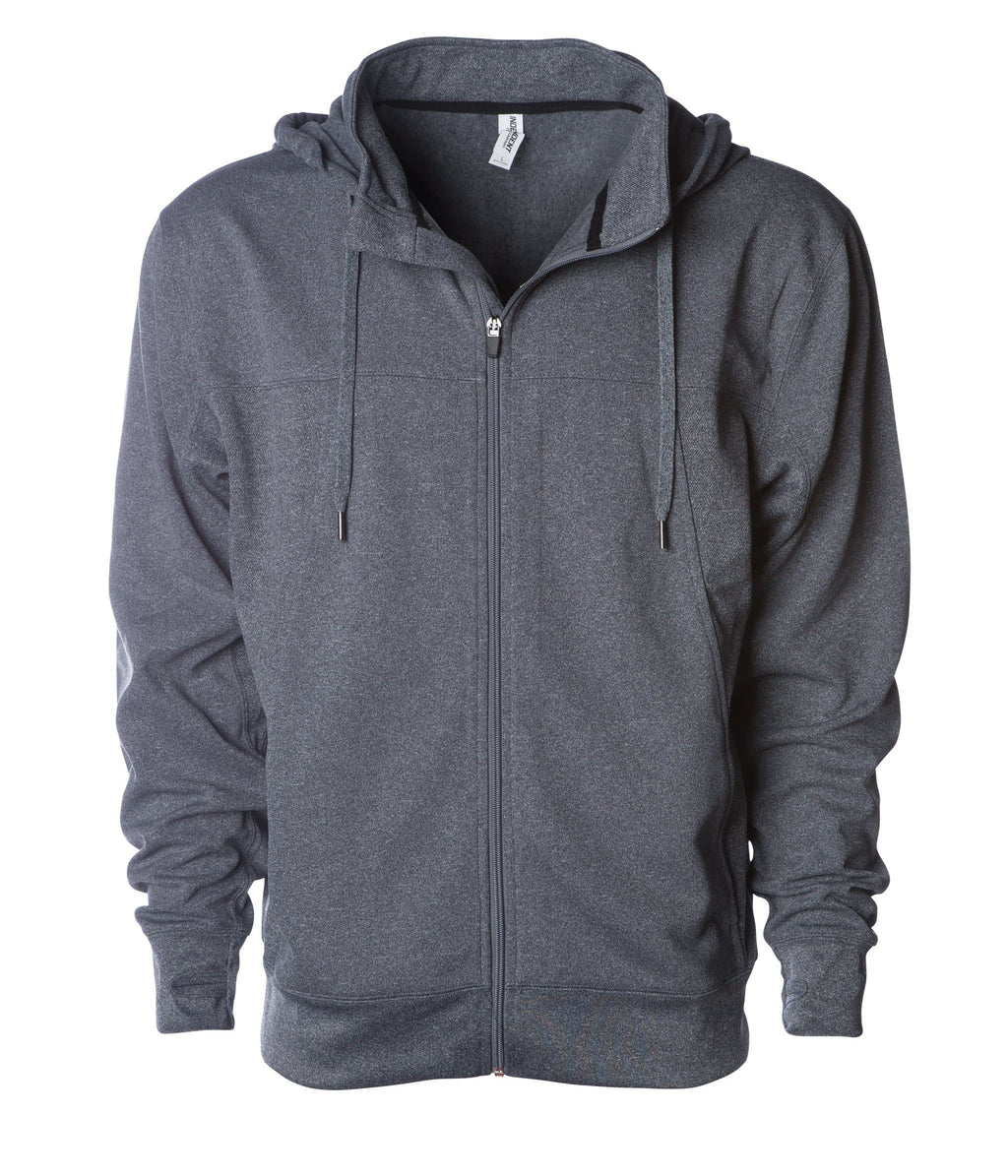 INDEPENDENT EXP80PTZ, Poly-tech Zip Hooded Sweatshirt, Gunmetal
