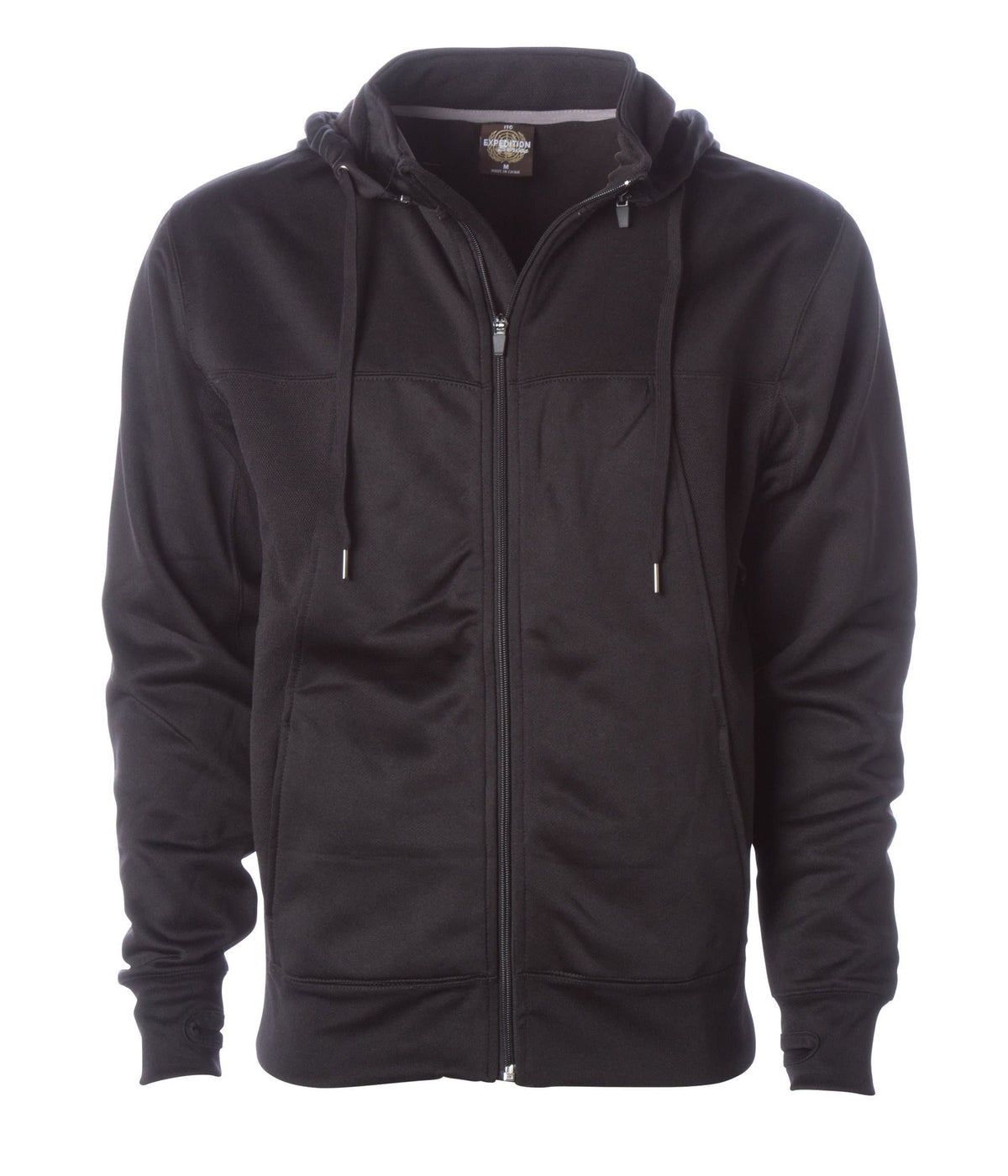 INDEPENDENT EXP80PTZ Poly-Tech Zip Hooded Sweatshirt, Zip Hoodies, Black