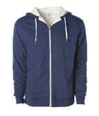 INDEPENDENT EXP90SHZ, Unisex Heavyweight Sherpa Lined Heather Zip Hood, Navy Heather
