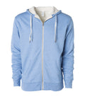 INDEPENDENT EXP90SHZ, Unisex Heavyweight Sherpa Lined Heather Zip Hood, Sky Heather