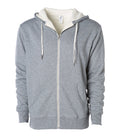 INDEPENDENT EXP90SHZ, Unisex Heavyweight Sherpa Lined Heather Zip Hood, Salt and Pepper