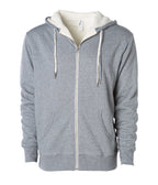 INDEPENDENT EXP90SHZ, Unisex Heavyweight Sherpa Lined Heather Zip Hood, Salt and Pepper
