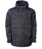 INDEPENDENT EXP94NAW, Water Resistant Windbreaker Anorak Jacket, Black Camo