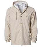 INDEPENDENT EXP95NB, Water Resistant Hooded Windbreaker Coaches Jacket, Classic Khaki