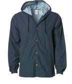 INDEPENDENT EXP95NB, Water Resistant Hooded Windbreaker Coaches Jacket, Classic Navy