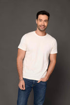 Milltex Sportswear 900, Unisex Cotton T-shirt | Lightweight Soft Crew Neck Plain Tee, Natural White