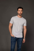 Milltex Sportswear 900, Unisex Cotton T-shirt | Lightweight Soft Crew Neck Plain Tee, Grey Heather