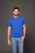 Milltex Sportswear 900, Unisex Cotton T-shirt | Lightweight Soft Crew Neck Plain Tee, Royal