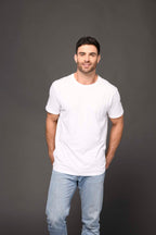 Milltex Sportswear 900, Unisex Cotton T-shirt | Lightweight Soft Crew Neck Plain Tee, White