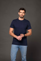 Milltex Sportswear 900, Unisex Cotton T-shirt | Lightweight Soft Crew Neck Plain Tee, Navy