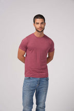Milltex Sportswear 900, Unisex Cotton T-shirt | Lightweight Soft Crew Neck Plain Tee, Maroon Heather