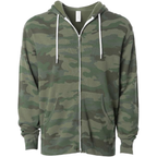INDEPENDENT AFX90UNZ-P2, Afx90unz - Unisex Zip Hooded Sweatshirt (turquoise), Forest Camo