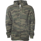 INDEPENDENT SS4500Z, Midweight Zip Hooded Sweatshirt, Forest Camo