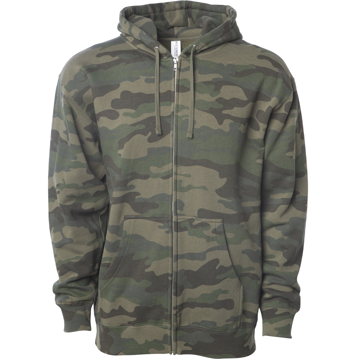 INDEPENDENT SS4500Z-P1, Ss4500z - Midweight Zip Hooded Sweatshirt (colors A-c), Forest Camo