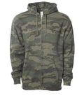 INDEPENDENT IND4000Z, Men's Heavyweight Zip Hooded Sweatshirt, Forest Camo