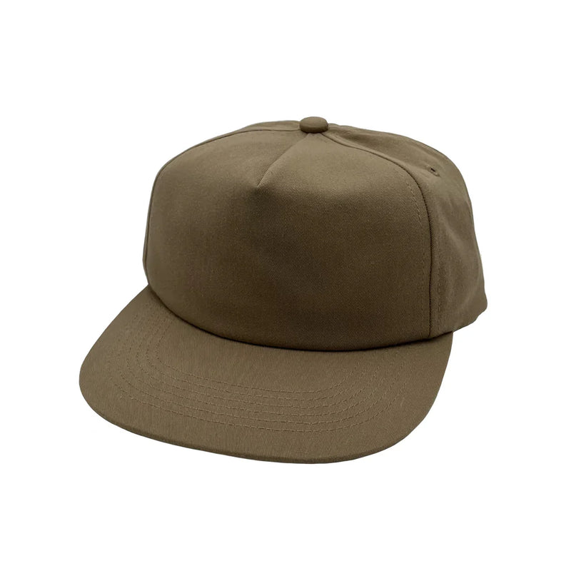 NISSI CAPS GNV-011, Cvc 5 Panels Unstructured Flat Bill Cap, Khaki
