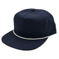 NISSI CAPS GNV-DT724FV, - 5 Panels Droplets Mesh W/string Flat Bill, Navy