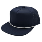 NISSI CAPS GNV-DT724FV, - 5 Panels Droplets Mesh W/string Flat Bill, Navy
