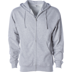 INDEPENDENT SS4500Z, Midweight Zip Hooded Sweatshirt, Grey Heather