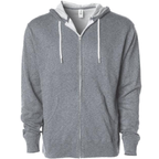 INDEPENDENT AFX90UNZ-P1, Afx90unz - Unisex Zip Hooded Sweatshirt (colors F-s), Gunmetal Heather