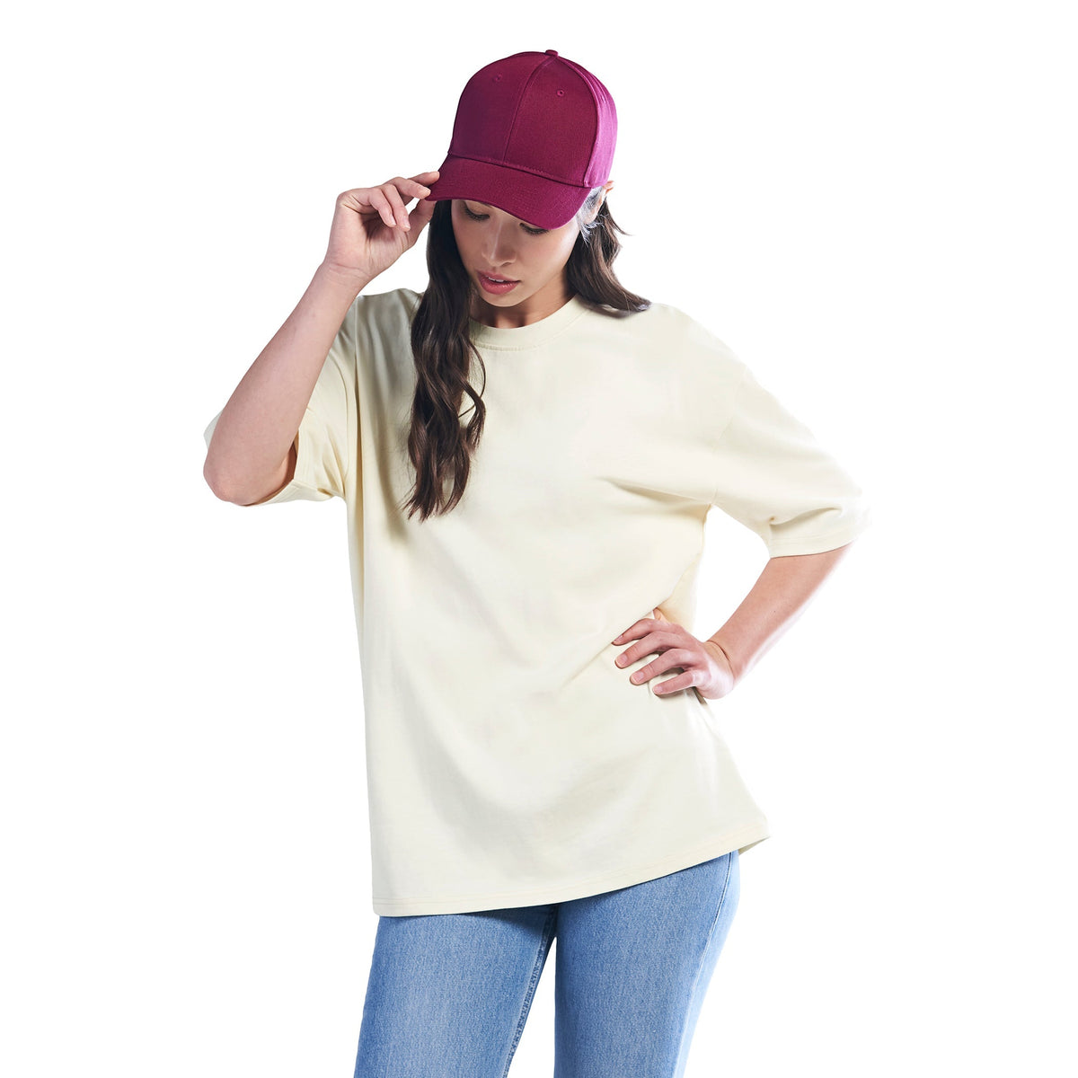 CX2 S05280, - Urban - 280gsm Heavyweight Drop Shoulder Cotton T-shirt, Maroon