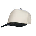 Muskoka Trail H08355, - True North - 5-panel Poly-cotton Twill Snap Back Cap, Ivory/Black
