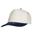 Muskoka Trail H08355, - True North - 5-panel Poly-cotton Twill Snap Back Cap, Ivory/Navy