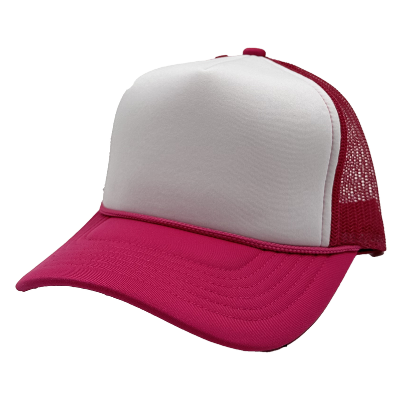 NISSI CAPS GNV-1222FT, Foam Trucker Cap, Hot Pink White