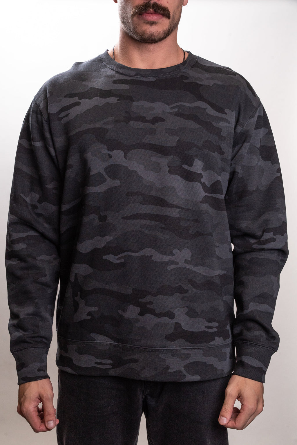 INDEPENDENT IND3000-P2, Ind3000 - Men's Heavyweight Crew Neck (colors D-s), Black Camo
