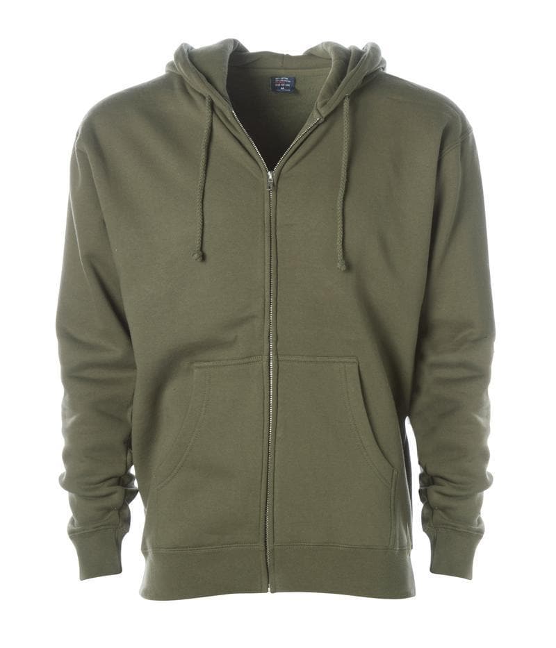 INDEPENDENT IND4000Z-P2, Ind4000z - Men's Heavyweight Zip Hooded Sweatshirt (grey Heather, Gunmetal Heather, Navy, Red, Royal), Army