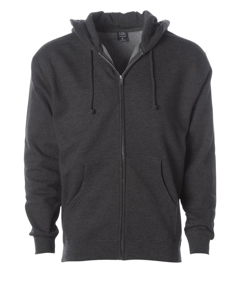 INDEPENDENT IND4000Z-P1, Ind4000z - Men's Heavyweight Zip Hooded Sweatshirt (army, Black, Charcoal, Charcoal Heather, Forest Camo), Charcoal Heather